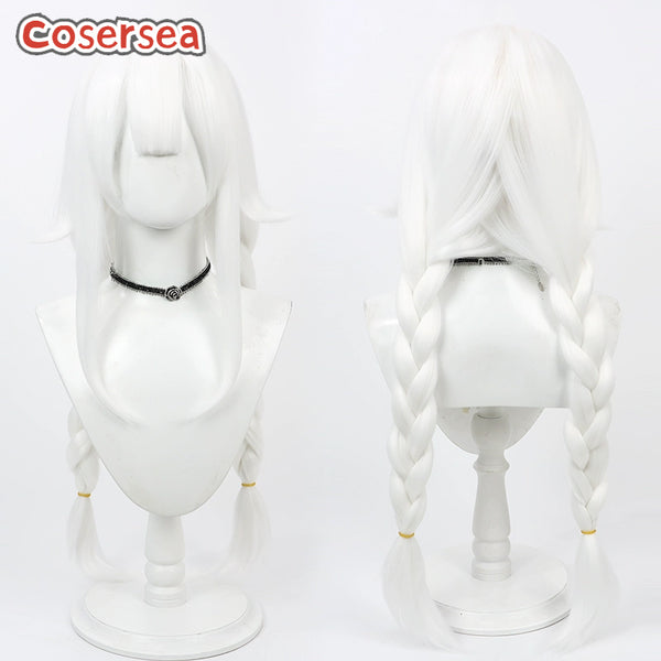 Azur Lane Le Malin 65cm White Braided Cosplay Wigs