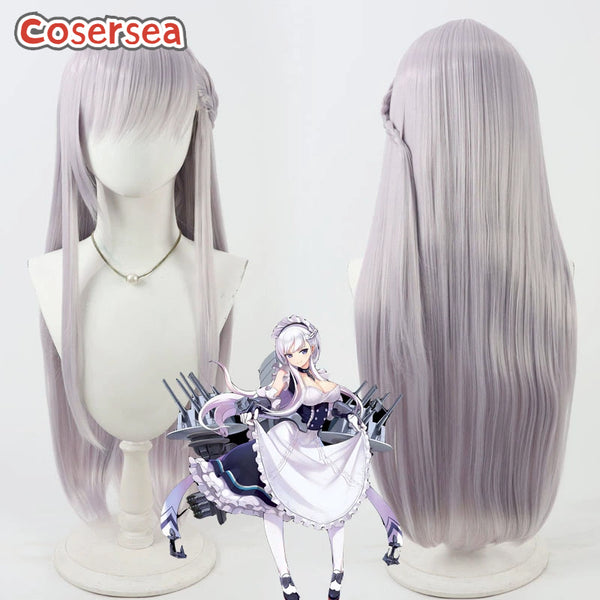 Cosersea Azur Lane Belfast 80cm Long Light Purple Cosplay Wigs