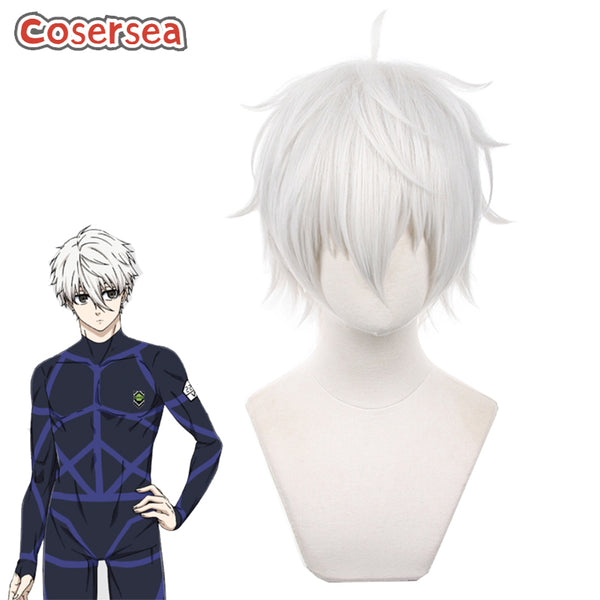 BLUE LOCK Seishiro Nagi 30cm Short Silver White Cosplay Wigs