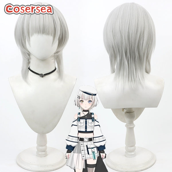 BanG Dream! Kaname Raana 35cm Silver White Cosplay Wigs