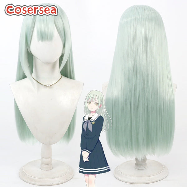 BanG Dream! Wakaba Mutsumi 60cm Light Green Cosplay Wigs