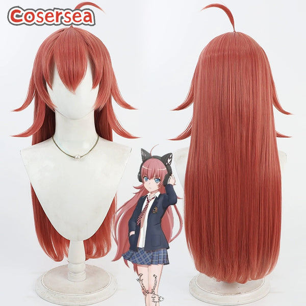 BanG Dream! Tamade Chiyu 80cm Orange Red Cosplay Wigs