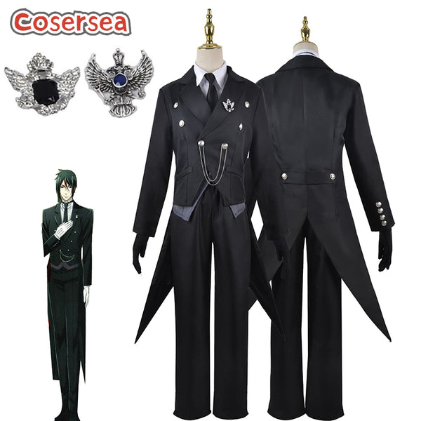 Cosersea Black Butler Sebasuchan Mikaerisu Halloween Men Uniform Cosplay Costume