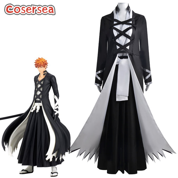 Cosersea Bleach Kurosaki Ichigo Halloween Men Uniform Cosplay Costume