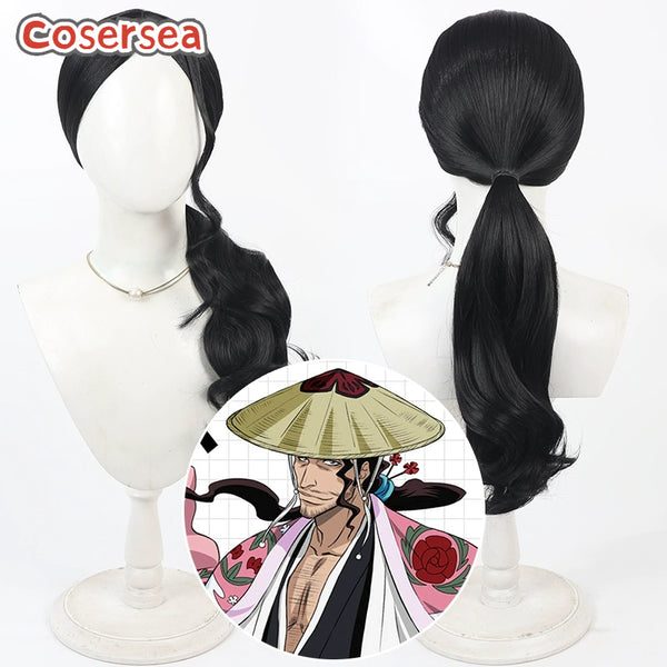 Bleach Kyoraku Jiro Sakuranosuke Shunsui 60cm Black Cosplay Wigs
