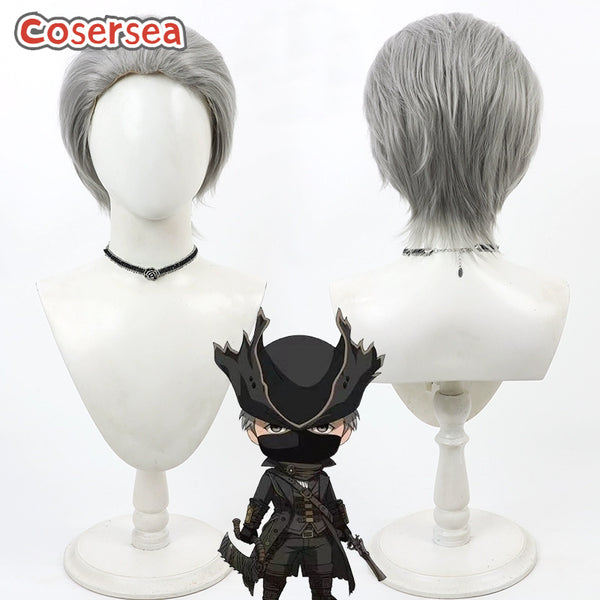 Bloodborne Gehrman 30cm Short Gray Men Cosplay Wigs