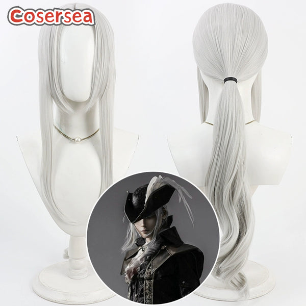 Bloodborne Lady Maria of the Astral Clocktower 80cm Silver White Cosplay Wigs