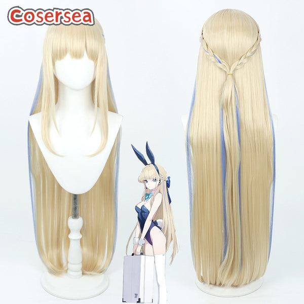Blue Archive Asuma Toki 90cm Blonde Mixed Blue Cosplay Wigs