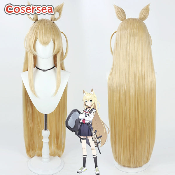 Blue Archive FOX Platoon Kurumi 100cm Blonde Cosplay Wigs