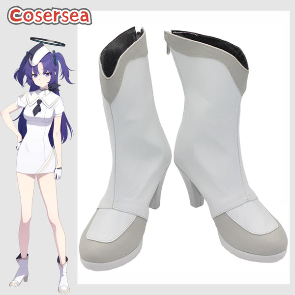 Blue Archive Hayase Yuuka White High Heel Cosplay Shoes Cosplay Boot