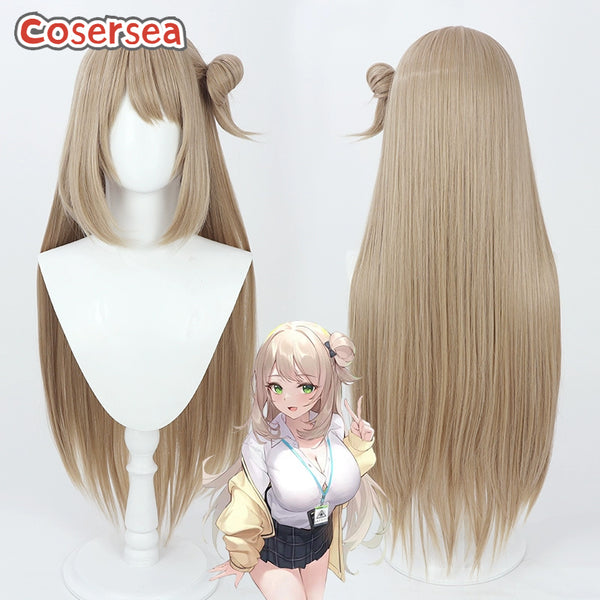 Blue Archive Izayoi Nonomi 80cm Brown Cosplay Wigs