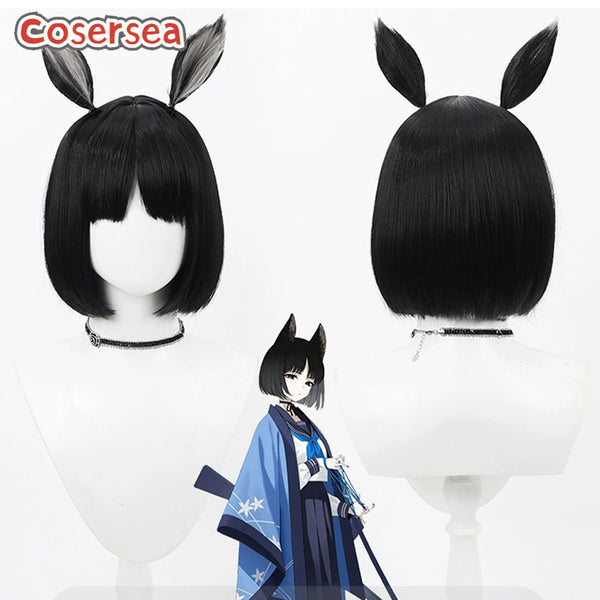Blue Archive Kiryuu Kikyou 30cm Black Bobo Cosplay Wigs
