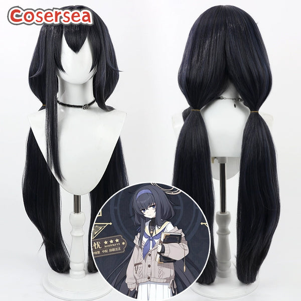 Blue Archive Kozeki Ui 100cm Dark Blue Cosplay Wigs