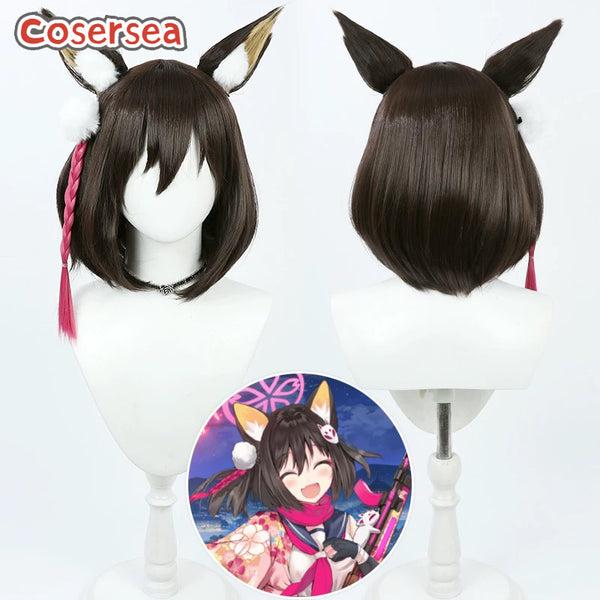 Blue Archive Kuda Izuna 30cm Brown Cosplay Wigs