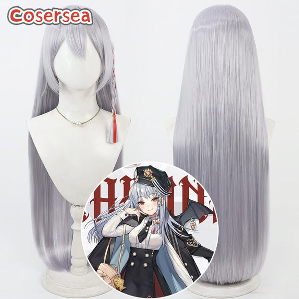Blue Archive Kurodate Haruna 90cm Silver Gray Cosplay Wigs