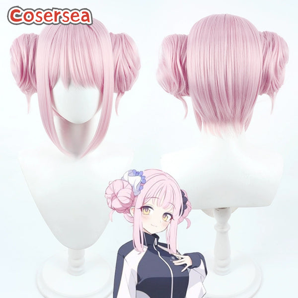 Blue Archive Misono Mika 30cm Pink Cosplay Wigs With Buns