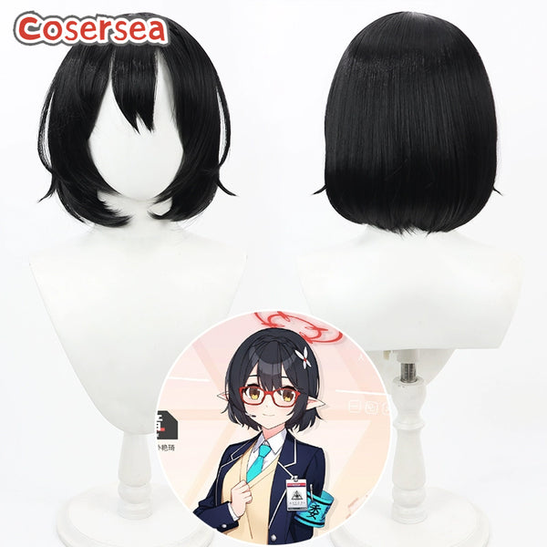Blue Archive Okusora Ayane 30cm Black Braided Cosplay Wigs