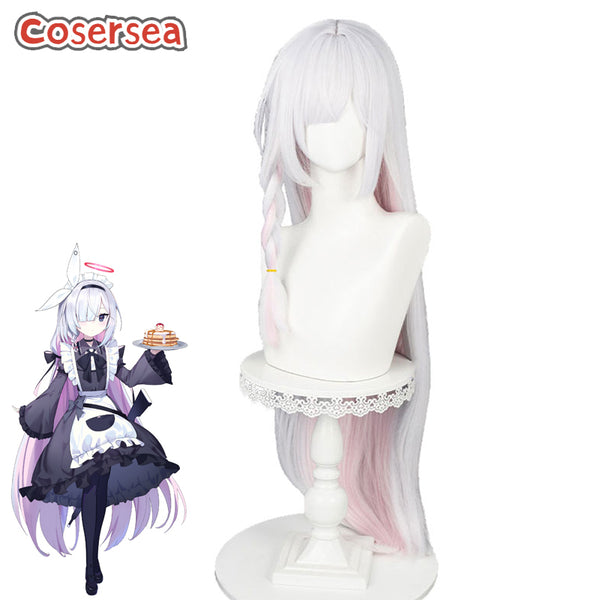 Blue Archive Plana Arona Silver White Mixed Pink Cosplay Wigs