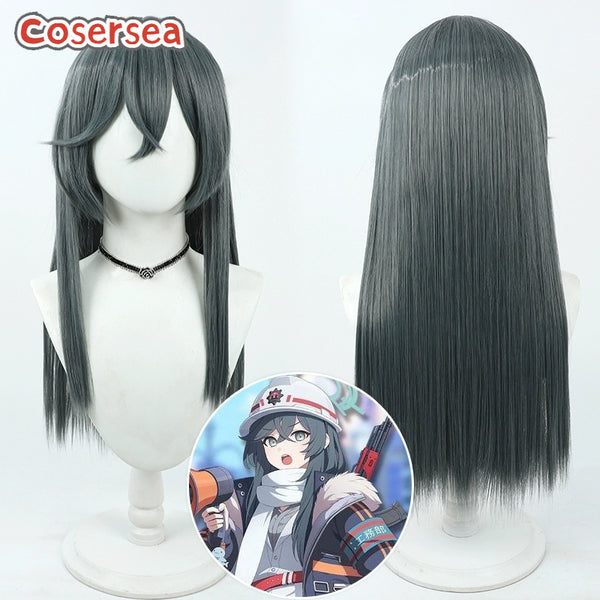 Blue Archive Yasumori Minori 58cm Dark Gray Cosplay Wigs