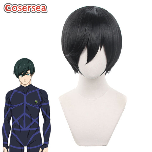 Blue Lock Itoshi Rin 30cm Short Black Men Cosplay Wigs