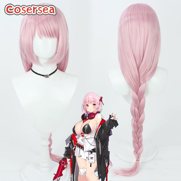 Cosersea Blue Archive Izumimoto Eimi 95cm Long Pink Braided Cosplay Wigs