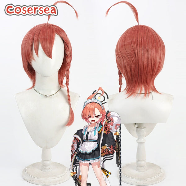 Blue Archive Mikamo Neru Short Orange Red Cosplay Wigs