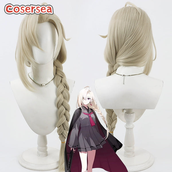 Cosersea Blue Archive Nanakado Ayame 80cm Long Light Brown Braided Cosplay Wigs