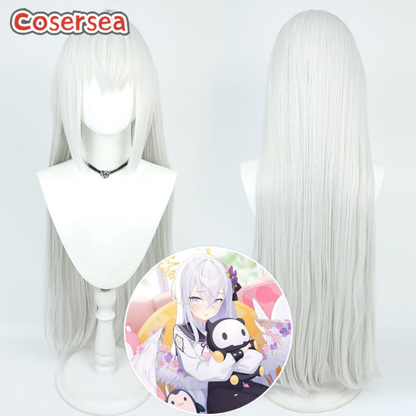 Blue Archive Shirasu Azusa 80cm Silver White Cosplay Wigs