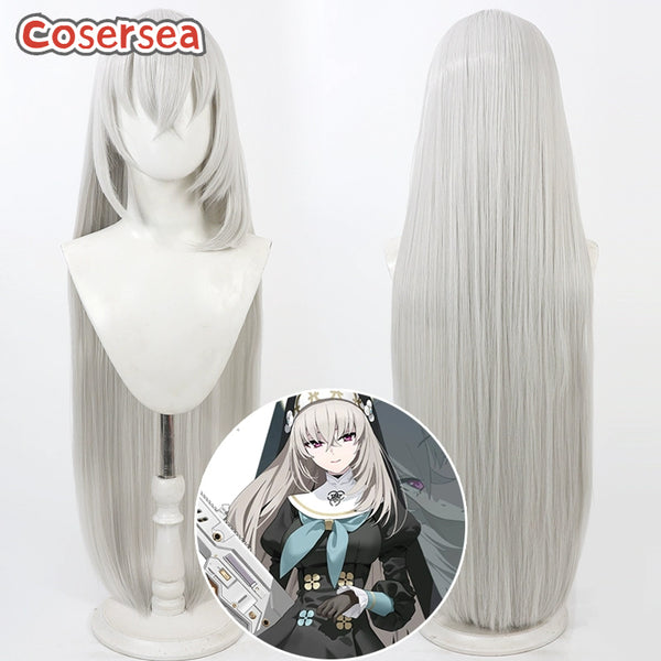 Cosersea Blue Archive Utazumi Sakurako 100cm Silver White Cosplay Wigs