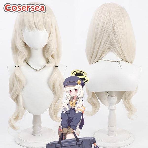 Cosersea Blue Archive Utsumi Aoba 80cm Long Wavy Light Blonde Cosplay Wigs