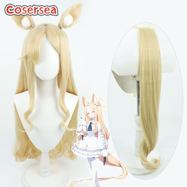 Cosersea Blue Archive Yurizono Seia 70cm Long Wavy Blonde Cosplay Wigs