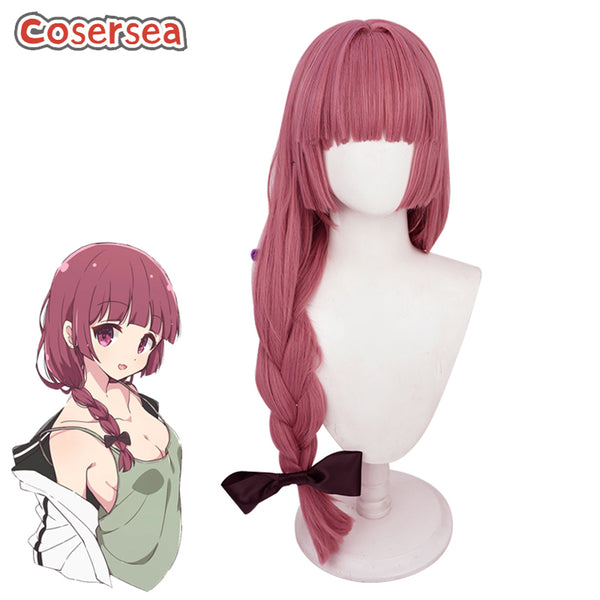 Bocchi The Rock! Hiroi Kikuri 70cm Pink Braided Cosplay Wigs