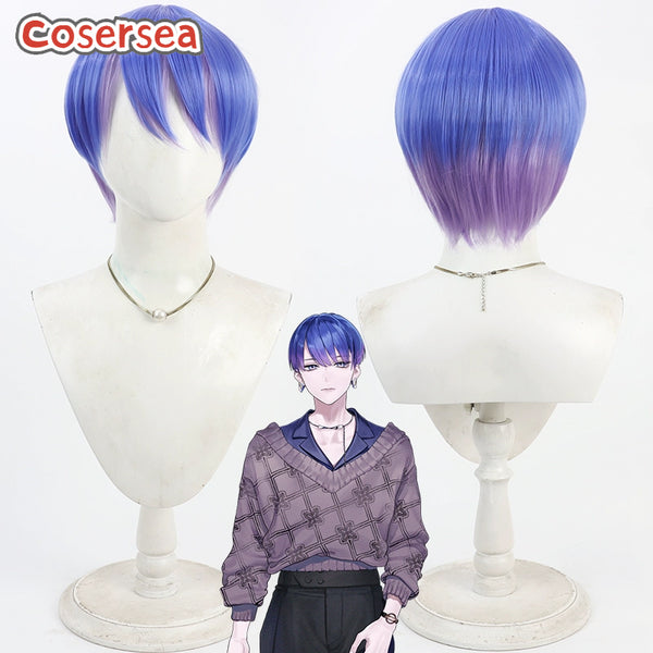 Break My Case Ukyou Mao 30cm Blue Mixed Purple Cosplay Wigs