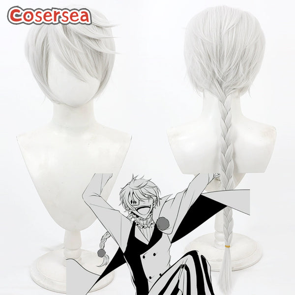 Bungo Stray Dogs Gogol 80cm Silver White Braided Cosplay Wigs