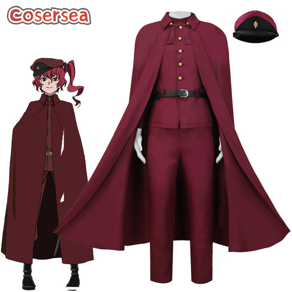 Bungo Stray Teruko Okura Men Red Uniform Cosplay Costume