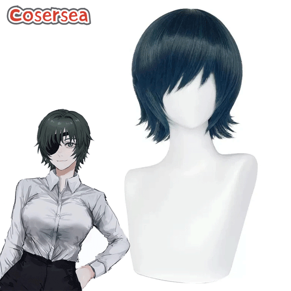 Chainsaw Man Himeno 35cm Mixed Green Cosplay Wigs