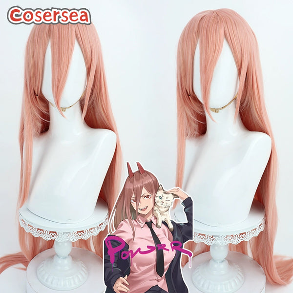 Chainsa Man Power 100cm Long Pink Cosplay Wigs