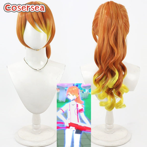 Cosersea Compass: Combat Providence Analysis System 60cm Orange Mixed Blonde Ponytail Cosplay Wigs