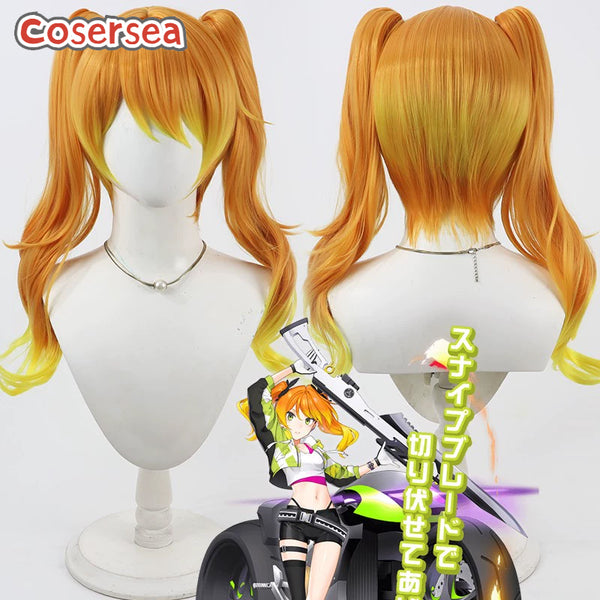 Cosersea Compass: Combat Providence Analysis System Orange Mixed Blonde Ponytail Cosplay Wigs
