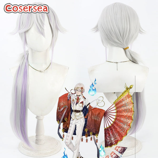 Compass Onigashiki Ura Silver White Mixed Purple Cosplay Wigs