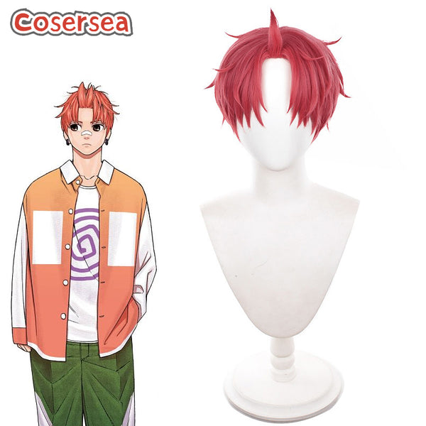 Dandadan Jin Enjouji 32cm Red Men Cosplay Wigs