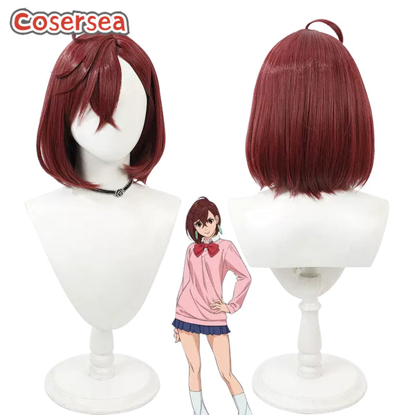 Dandadan Momo Ayase 35cm Wine Red Cosplay Wigs