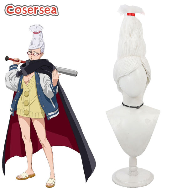 Dandadan Seiko Ayase 40cm White Cosplay Wigs