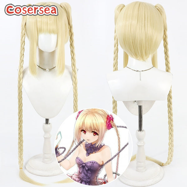 Cosersea Darwin's Game Karino Shuka 100cm Blonde Braided Ponytail Cosplay Wigs