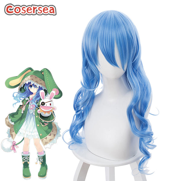 Date A Live Himekawa Yoshino 70cm Curly Light Blue Cosplay Wigs