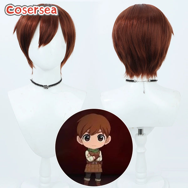Delicious in Dungeon Chilchuck Tims 30cm Brown Red Cosplay Wigs