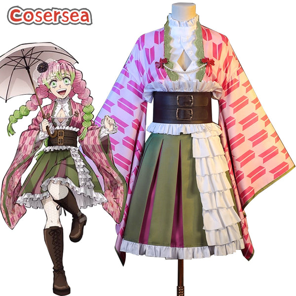 Cosersea Demon Slayer Kanroji Mitsuri 5th Anniversary Halloween Dress Cosplay Costume