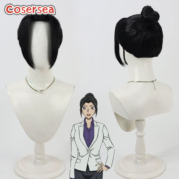 Cosersea Anime Detective Conan Yui Uehara Short Black Cosplay Wigs