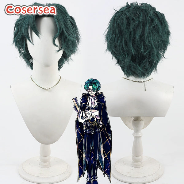 Cosersea Devil Butler with Black Cat English Nac Stein 30cm Wavy Green Cosplay Wigs