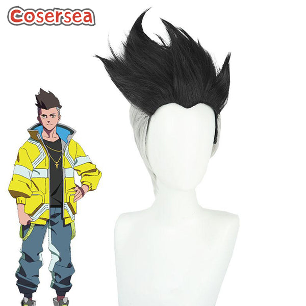 Edgerunners David BLack Mixed Gray Men Cosplay Wigs